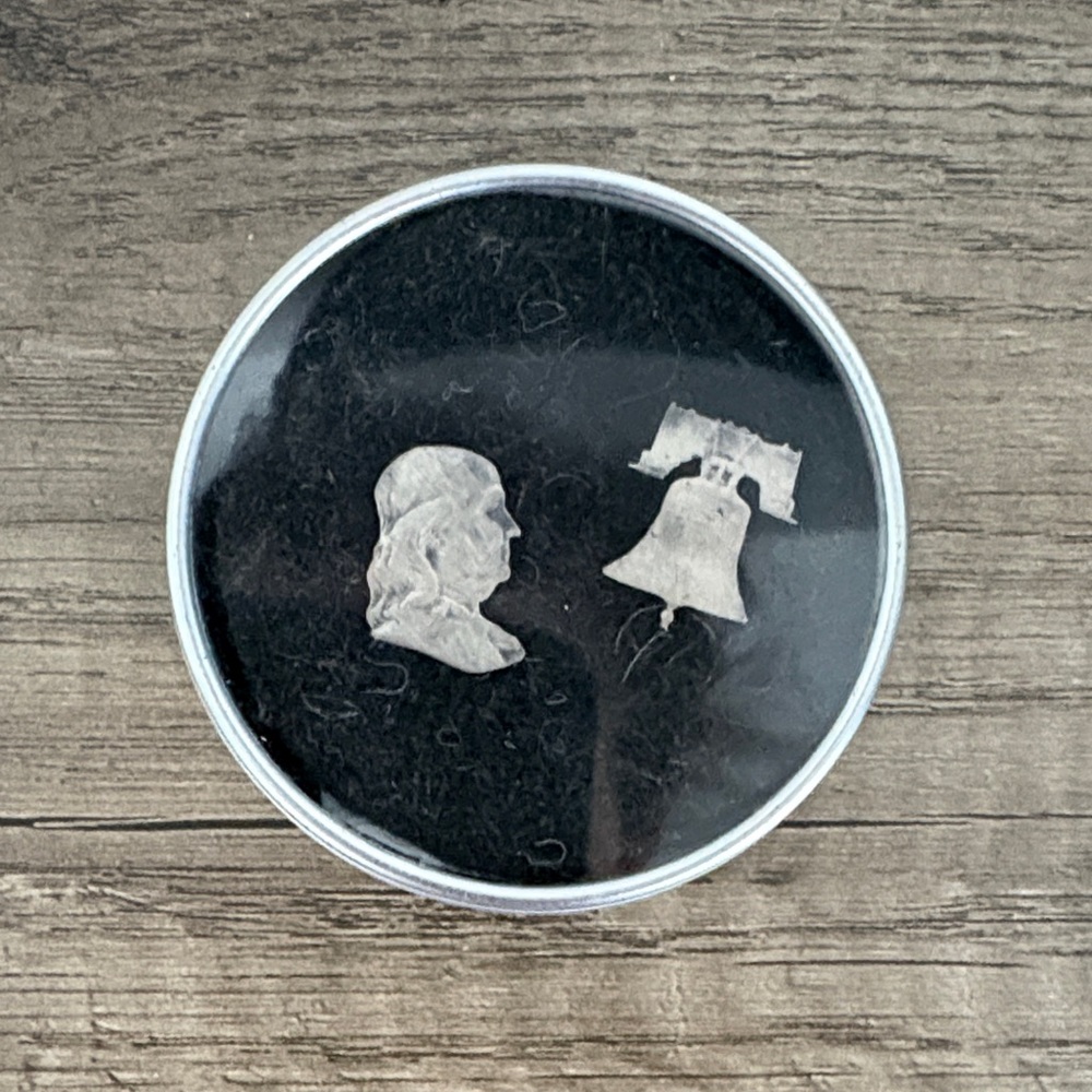 Black and Silver Commemorative Pewter Cuff Links